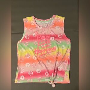 🌟❣️4/$10❣️🌟Wonder Nation Sz 14/16 Rainbow Peace Love Happiness Tank Top